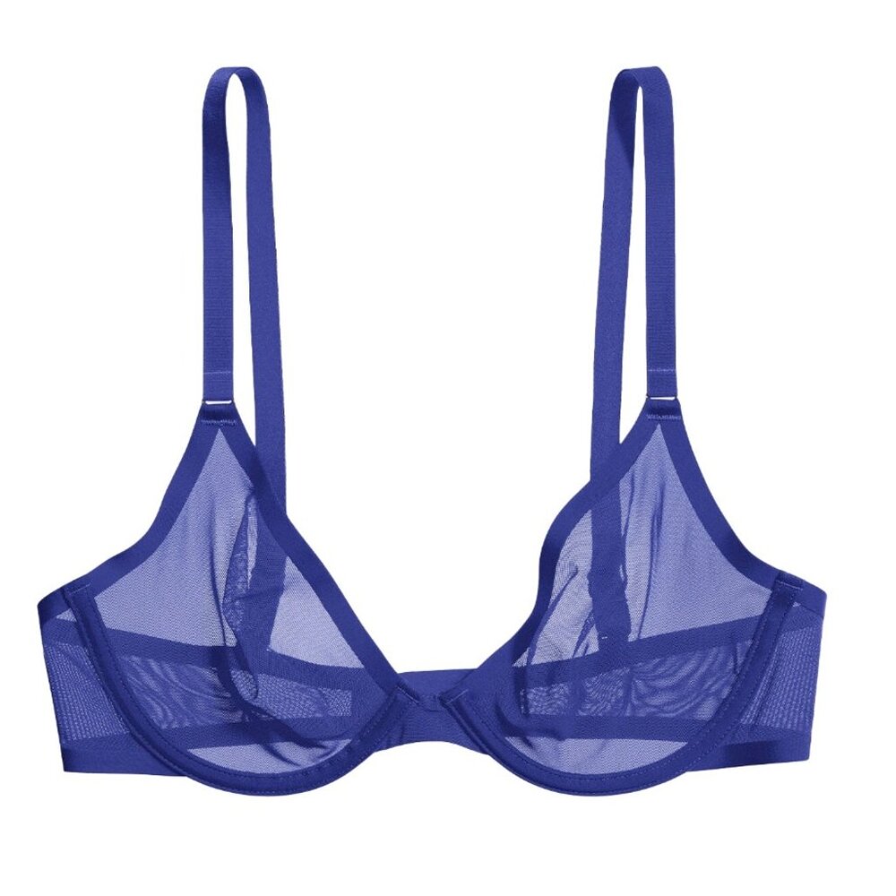Cuup Plunge Mesh Bra brand new Ultramarine 30F